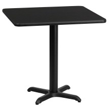 Flash Furniture XU-BLKTB-2424-T2222-GG 24'' Square Black Laminate Table Top with 22'' x 22'' Table Height Base