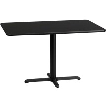 Flash Furniture XU-BLKTB-3048-T2230-GG 30'' x 48'' Rectangular Black Laminate Table Top with 23.5'' x 29.5'' Table Height Base
