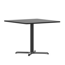 Flash Furniture XU-BLKTB-3636-T3030-GG 36'' Square Black Laminate Table Top with 30'' x 30'' Table Height Base