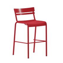 Flash Furniture XU-CH-10318-B-RED-GG Indoor/Outdoor Red Metal 2 Slat Bar Height Stool