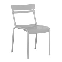 Flash Furniture XU-CH-10318-SIL-GG Indoor/Outdoor Quicksilver Steel 2 Slat Stack Chair