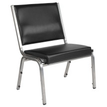 Flash Furniture XU-DG-60442-660-1-BV-GG Hercules 1000 lb. Black Vinyl Bariatric Medical Reception Chair