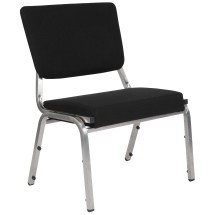 Flash Furniture XU-DG-60442-660-2-BK-GG Hercules 1000 lb. Black Fabric Bariatric Medical Reception Chair with 3/4 Panel Back