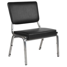 Flash Furniture XU-DG-60442-660-2-BV-GG Hercules 1000 lb. Black Vinyl Bariatric Medical Reception Chair with 3/4 Panel Back