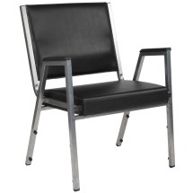 Flash Furniture XU-DG-60443-670-1-BK-VY-GG Hercules 1000 lb. Black Vinyl Bariatric Medical Reception Arm Chair
