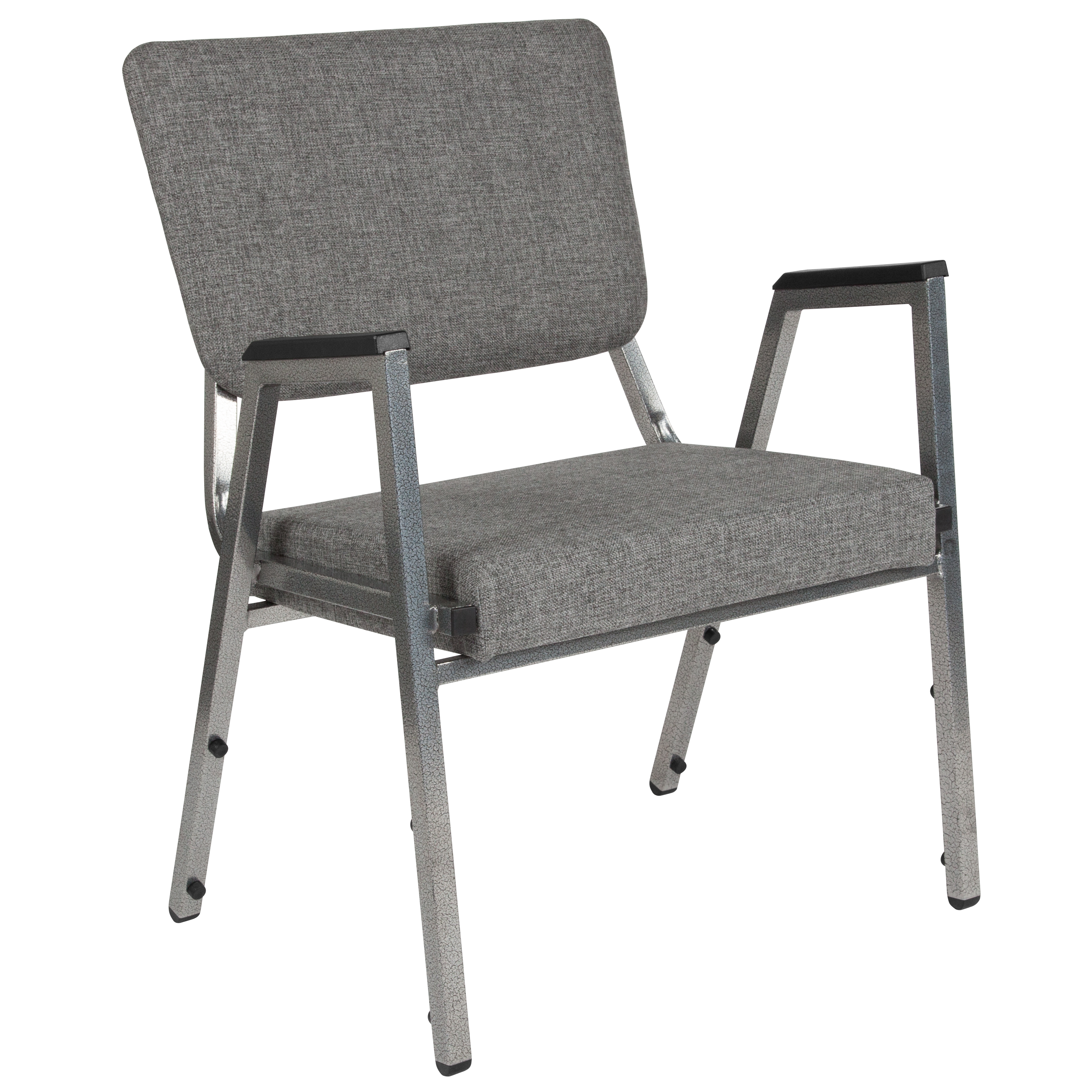 Flash Furniture XU-DG-60443-670-2-GY-GG Hercules 1000 lb. Gray Fabric Bariatric Medical Reception Arm Chair with 3/4 Panel Back