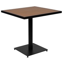 Flash Furniture XU-DG-HW1045-GG 30" Square Outdoor Patio Bistro Faux Teak Poly Slat Dining Table