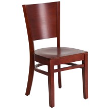 Flash Furniture XU-DG-W0094B-MAH-MAH-GG Solid Back Mahogany Wood Restaurant Chair