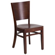 Flash Furniture XU-DG-W0094B-WAL-WAL-GG Solid Back Walnut Wood Restaurant Chair