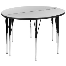 Flash Furniture XU-GRP-A48-HCIRC-GY-T-A-GG 47.5" Circle Wave Flexible Grey Thermal Laminate Activity Table