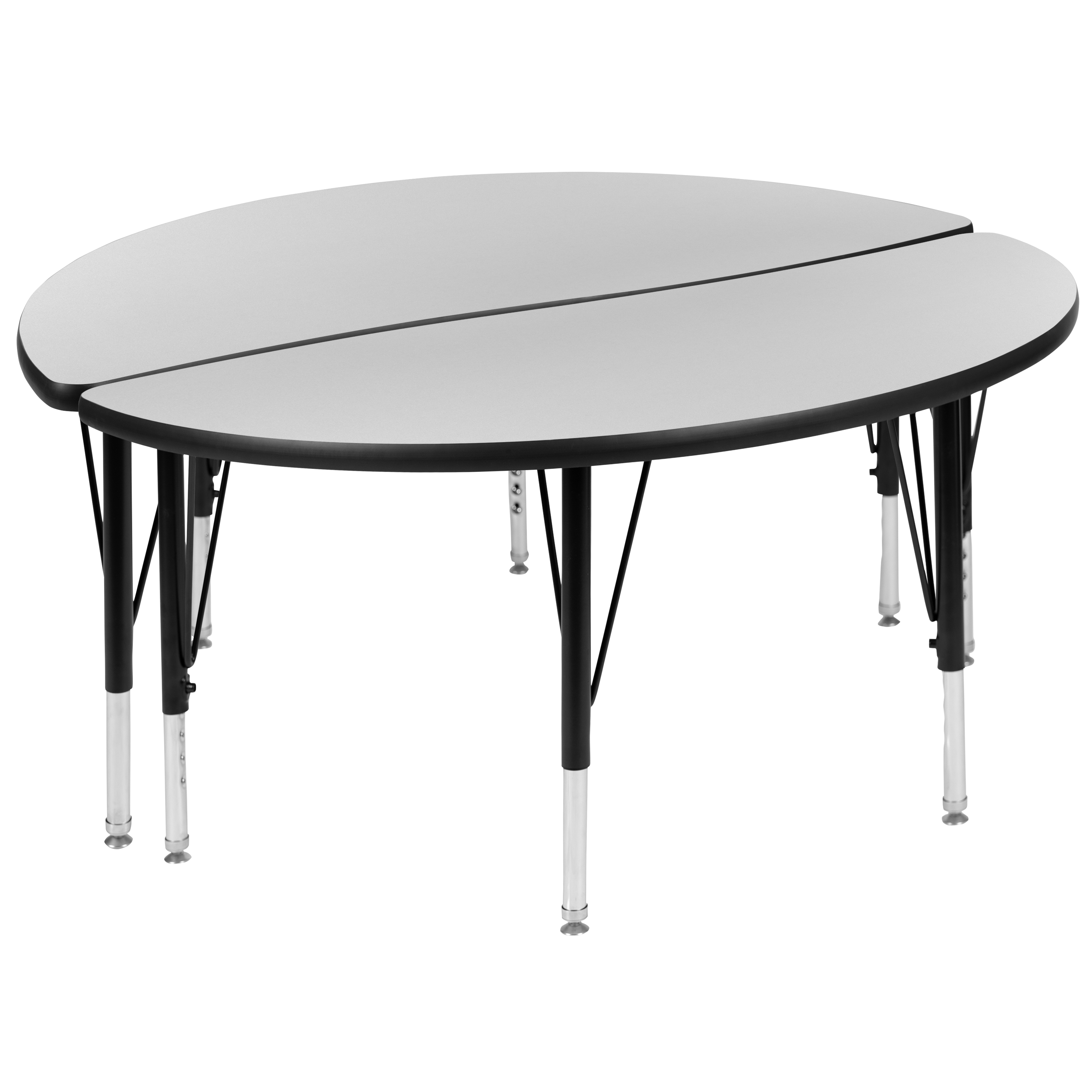 Flash Furniture XU-GRP-A48-HCIRC-GY-T-P-GG 47.5" Circle Wave Flexible Grey Thermal Laminate Activity Table , Short Legs