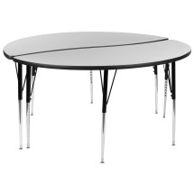 Flash Furniture XU-GRP-A60-HCIRC-GY-T-A-GG 60" Circle Wave Flexible Grey Thermal Laminate Activity Table
