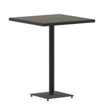Flash Furniture XU-HW1045-3232-GY-GG 32" Square Outdoor Bar Height Table with Gray Wash Poly Resin Slats