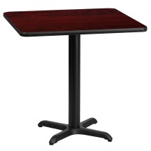 Flash Furniture XU-MAHTB-2424-T2222-GG 24'' Square Mahogany Laminate Table Top with 22'' x 22'' Table Height Base