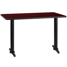 Flash Furniture XU-MAHTB-3048-T0522-GG 30'' x 48'' Rectangular Mahogany Laminate Table Top with 5'' x 22'' Table Height Base