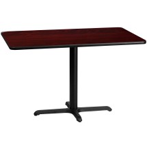 Flash Furniture XU-MAHTB-3048-T2230-GG 30'' x 48'' Rectangular Mahogany Laminate Table Top with 23.5'' x 29.5'' Table Height Base