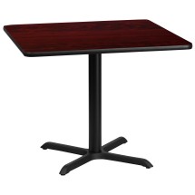 Flash Furniture XU-MAHTB-3636-T3030-GG 36'' Square Mahogany Laminate Table Top with 30'' x 30'' Table Height Base