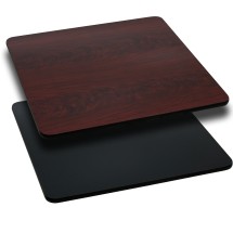 Flash Furniture XU-MBT-4242-GG 42'' Square Table Top with Black or Mahogany Reversible Laminate Top