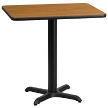 Flash Furniture XU-NATTB-2430-T2222-GG 24'' x 30'' Rectangular Natural Laminate Table Top with 22'' x 22'' Table Height Base