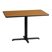 Flash Furniture XU-NATTB-3042-T2230-GG 30'' x 42'' Rectangular Natural Laminate Table Top with 23.5'' x 29.5'' Table Height Base