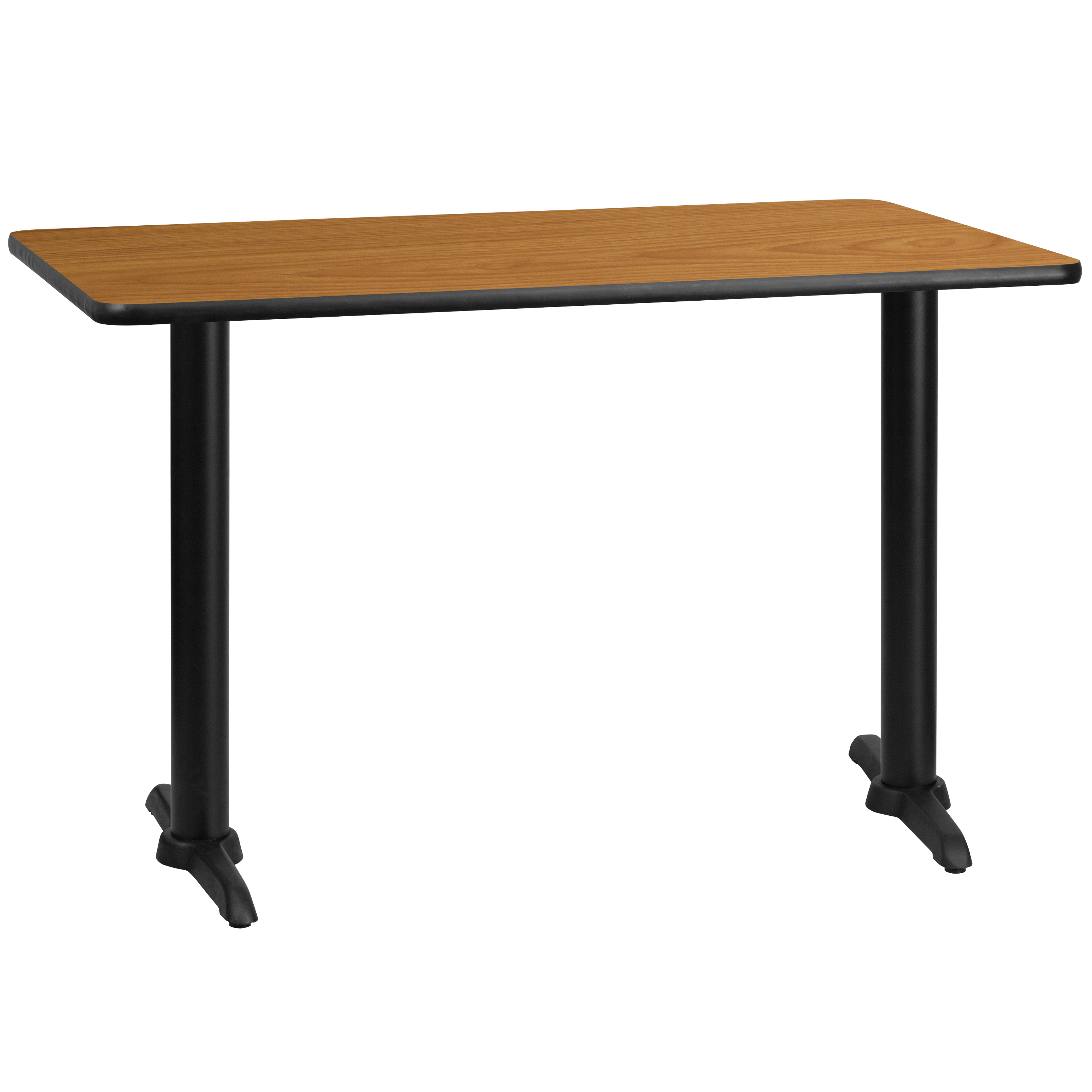 Flash Furniture XU-NATTB-3048-T0522-GG 30'' x 48'' Rectangular Natural Laminate Table Top with 5'' x 22'' Table Height Base