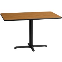 Flash Furniture XU-NATTB-3048-T2230-GG 30'' x 48'' Rectangular Natural Laminate Table Top with 23.5'' x 29.5'' Table Height Base