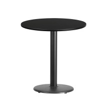 Flash Furniture XU-RD-24-BLKTB-TR18-GG 24'' Round Black Laminate Table Top with 18'' Round Table Height Base