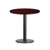 Flash Furniture XU-RD-24-MAHTB-TR18-GG 24'' Round Mahogany Laminate Table Top with 18'' Round Table Height Base