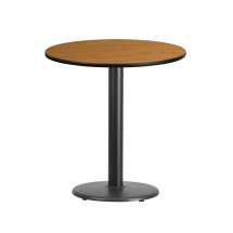 Flash Furniture XU-RD-24-NATTB-TR18-GG 24'' Round Natural Laminate Table Top with 18'' Round Table Height Base