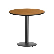 Flash Furniture XU-RD-30-NATTB-TR18-GG 30'' Round Natural Laminate Table Top with 18'' Round Table Height Base