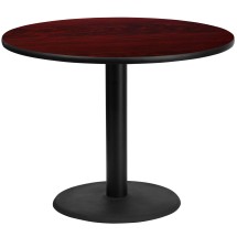 Flash Furniture XU-RD-42-MAHTB-TR24-GG 42'' Round Mahogany Laminate Table Top with 24'' Round Table Height Base