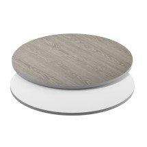 Flash Furniture XU-RD-42-WHGY-GG 42&quot; Round Table Top with White or Gray Reversible Laminate Top