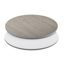 Flash Furniture XU-RD-42-WHGY-GG 42" Round Table Top with White or Gray Reversible Laminate Top