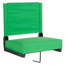 Flash Furniture XU-STA-BGR-GG Lightweight Stadium Chair with Handle & Ultra-Padded Seat, Bright Green