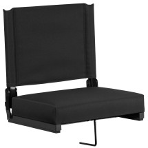 Flash Furniture XU-STA-BK-GG Lightweight Stadium Chair with Handle & Ultra-Padded Seat, Black