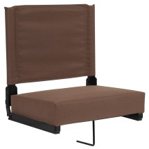 Flash Furniture XU-STA-BRN-GG Lightweight Stadium Chair with Handle & Ultra-Padded Seat, Brown