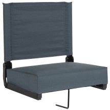 Flash Furniture XU-STA-DKBL-GG Lightweight Stadium Chair with Handle & Ultra-Padded Seat, Dark Blue