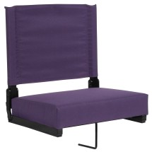 Flash Furniture XU-STA-DKPUR-GG Lightweight Stadium Chair with Handle & Ultra-Padded Seat, Dark Purple