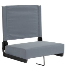 Flash Furniture XU-STA-GY-GG Lightweight Stadium Chair with Handle & Ultra-Padded Seat, Gray