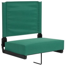 Flash Furniture XU-STA-HGR-GG Lightweight Stadium Chair with Handle & Ultra-Padded Seat, Hunter Green