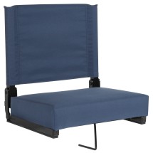 Flash Furniture XU-STA-NAVY-GG Lightweight Stadium Chair with Handle & Ultra-Padded Seat, Navy Blue