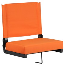 Flash Furniture XU-STA-OR-GG Lightweight Stadium Chair with Handle & Ultra-Padded Seat, Orange