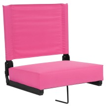 Flash Furniture XU-STA-PK-GG Lightweight Stadium Chair with Handle & Ultra-Padded Seat, Pink