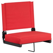 Flash Furniture XU-STA-RED-GG Lightweight Stadium Chair with Handle & Ultra-Padded Seat, Red