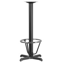 Flash Furniture XU-T2222-BAR-3CFR-GG 22'' x 22'' Restaurant Table X-Base with 3'' Dia. Bar Height Column and Foot Ring
