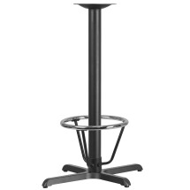 Flash Furniture XU-T2230-BAR-3CFR-GG 23.5'' x 29.5'' Restaurant Table X-Base with 3'' Dia. Bar Height Column and Foot Ring