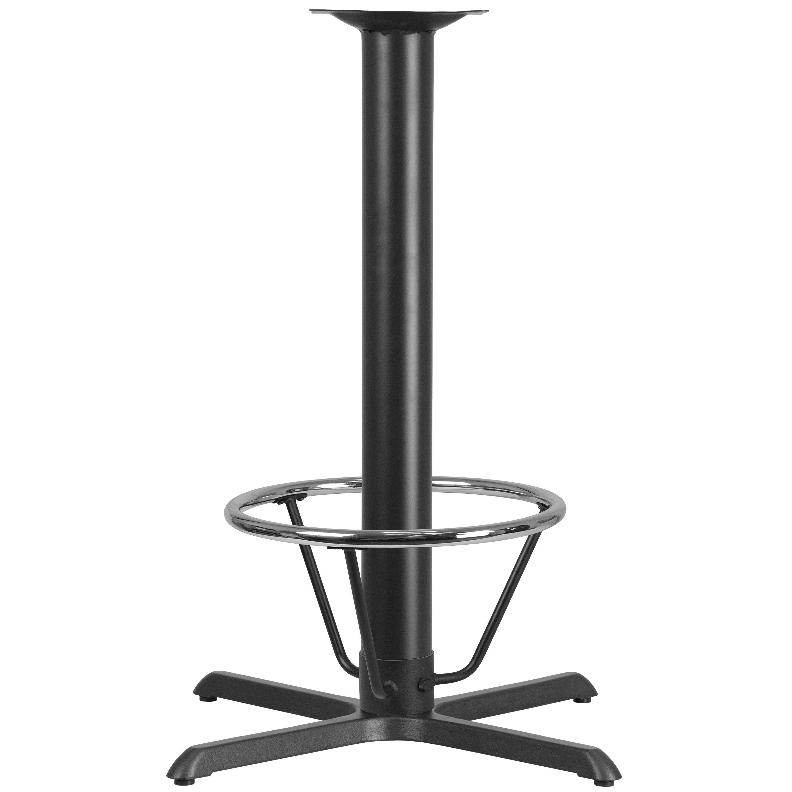 Flash Furniture XU-T3333-BAR-4CFR-GG 33'' x 33'' Restaurant Table X-Base with 4'' Dia. Bar Height Column and Foot Ring