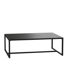 Flash Furniture XU-T6R60USO-1T-BK-GG Outdoor Black Patio Coffee Table with Steel Square Leg Frame