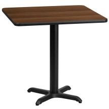 Flash Furniture XU-WALTB-3030-T2222-GG 30'' Square Walnut Laminate Table Top with 22'' x 22'' Table Height Base