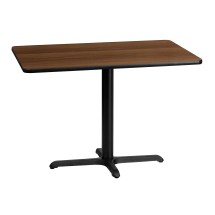 Flash Furniture XU-WALTB-3042-T2230-GG 30'' x 42'' Rectangular Walnut Laminate Table Top with 23.5'' x 29.5'' Table Height Base